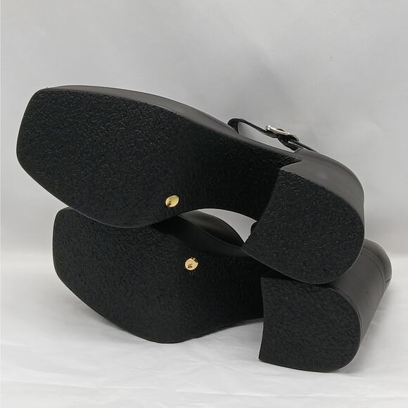 $168 Free People Gwen Mary Jane Platform Pumps Women 9.5 Black Chunky Heel Shoes - Picture 10 of 14